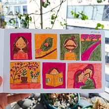 Mi proyecto del curso: Ilustración lúdica con acuarela y lápices de color. Un proyecto de Ilustración tradicional, Pintura, Pintura a la acuarela, Dibujo de Retrato y Dibujo con lápices de colores de antonia_altamirano_contador - 27.05.2024