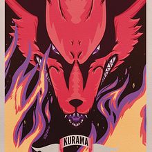 My project for course: Vectorial Illustration | Kurama Naruto's fanart. Ilustração tradicional, Ilustração vetorial, Design de cartaz e Ilustração digital projeto de Mariells Gutierrez - 27.04.2024