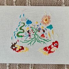 Mi proyecto del curso: Bordado contemporáneo con puntos tradicionales mexicanos. Arts, Crafts, Embroider, Fiber Arts, and Textile Design project by Paula M. Lira Eyzaguirre - 06.01.2024