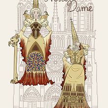 P.A Diseño de moda inspirado en el incendio de Notre Dame. Digital Illustration, and Costume Design project by Iris Osuna Pérez - 06.02.2024