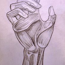 Estructura  muscular mà. Un progetto di Illustrazione tradizionale e Disegno a matita di mani_23 - 03.06.2024
