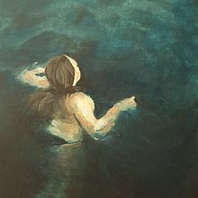 Female figure in water. Un projet de Beaux Arts, Peinture, Dessin anatomique, Peinture acr , et lique de Claire-Jane Oliver - 04.06.2024
