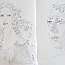 Mi proyecto del curso: Sketchbook de retrato: explora el rostro humano. Un proyecto de Dibujo, Dibujo de Retrato, Dibujo artístico, Bocetado y Sketchbook de Eugenia Rodríguez Moreiras - 04.06.2024