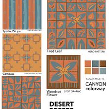 "Desert Breeze" - in 4 colorways. Graphic Design, Product Design, Pattern Design, and Digital Illustration project by Karen Weber - 06.05.2024