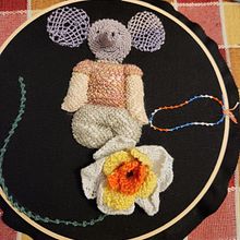 Mi proyecto del curso: Bordado en relieve con la técnica de encaje con nudos . Traditional illustration, Arts, Crafts, Embroider, Fiber Arts, and Textile Design project by fer_roxana - 06.05.2024
