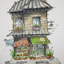 Mon projet du cours : Esquisses d'architecture expressives aux feutres de couleur. Sketching, Drawing, Architectural Illustration, Sketchbook & Ink Illustration project by Harold Vernhes - 06.06.2024