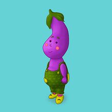 Ilustración de personaje "Sr Berenjena". Een project van Ontwerp van personages, Digitale illustratie, Kinderillustratie y Digitale tekening van Agustina Riccio - 05.06.2022