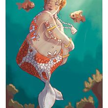 Goldfish Mermaid. Character Design, Sketching, Digital Illustration, Children's Illustration, Digital Design, and Digital Drawing project by Suchinder Srivatsa - 06.07.2024