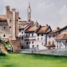 Il mio progetto del corso: Rappresentazione architettonica ad acquerello. Projekt z dziedziny Malowanie akwarelą,  R i sunek architektoniczn użytkownika Elisabetta Bagnoli - 11.06.2024
