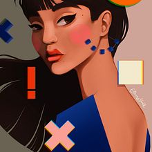 My project for course: Digital Portraits in Procreate with Graphical Elements. Digital Illustration, Portrait Drawing, and Figure Drawing project by Catherine Calero Jacobsen - 06.13.2024