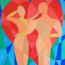 On a ona (Him and Her/Он и она) . Pictură în ulei, Figura Desen și Pictură decorativă de Milada Šejnohová - 06.15.2024