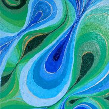 Vlny (Waves/Волны). Un proyecto de Pintura al óleo y Pintura decorativa de Milada Šejnohová - 15.06.2024