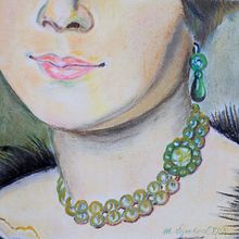 Šlechtična (Noblewoman/Дворянка). Un proyecto de Dibujo de Retrato, Dibujo realista, Dibujo con lápices de colores y Dibujo de Milada Šejnohová - 15.06.2024