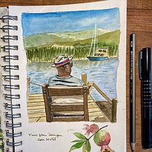 My project for course: Watercolor Travel Journal. Ilustração tradicional, Pintura em aquarela, Ilustração arquitetônica, e Sketchbook projeto de Sarah Gobey - 17.06.2024
