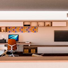 Hall tv con estudio. Un progetto di Architettura, Interior design, Interior Design, Architettura d'interni e Design industriale di Roxezothe Bayejo - 18.06.2024