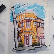 My project for course: Expressive Architectural Sketching with Colored Markers. Sketching, Drawing, Architectural Illustration, Sketchbook & Ink Illustration project by rlvbr - 06.19.2024