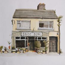 Daisy Bowl Florist, Galway: Expressive Architectural Sketching with Colored Markers. Projekt z dziedziny Sketching,  R, sunek,  R, sunek architektoniczn, Sketchbook,  R i sunek atramentem użytkownika Colm Henry - 18.06.2024