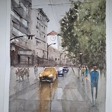 Mi proyecto del curso: Paisajes urbanos en acuarela. Fine Arts, Watercolor Painting, and Architectural Illustration project by imdlr - 06.20.2024