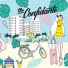 Coloring book for The Confidante Hotel Miami Beach. Fashion Illustration	 project by Josefina Fernandez - 06.20.2024