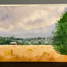 My project for course: Watercolor Landscapes: Experimental Tools and Techniques. Un progetto di Belle arti, Pittura e Pittura ad acquerello di Joanne Perkins - 22.06.2024