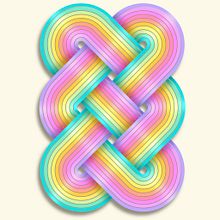 Colorful Retro Infinite Knot. Un projet de Design , Dessin artistique, Dessin, Illustration numérique, Conception numérique , et Dessin numérique de Abigail Bixler - 24.06.2024