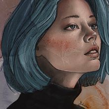My project for course: Illustrated Portraits with Procreate. Un proyecto de Ilustración digital, Pintura a la acuarela y Dibujo de Retrato de Judyta - 23.06.2024