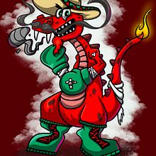 Dragon Boxeador Mexicano. Digital Illustration, and Character Design project by Jesus Ortiz - 06.20.2024