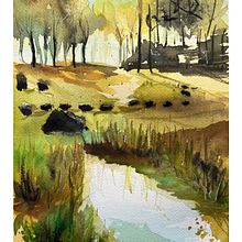 Mein Abschlussprojekt für den Kurs: Natürliche Aquarelllandschaften. Fine Arts, Painting, and Watercolor Painting project by katja.f.emmrich - 06.24.2024