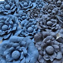 Denim Flowers Installation. Textile Design, and Fashion Design project by Svetlana Faulkner - 06.24.2024