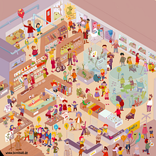 Mein Abschlussprojekt für den Kurs: Wimmelbild-Illustration mit Procreate. Traditional illustration, Digital Illustration, and Sketchbook project by Birgit Wieland - 06.24.2024