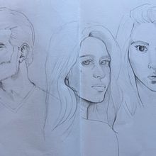 Mon projet du cours : Carnet de portraits : explorez le visage humain. Sketching, Drawing, Portrait Drawing, Artistic Drawing, and Sketchbook project by Claire R - 06.25.2024