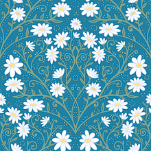 Chamomile pattern - Teal. Un projet de Création de motifs de LISA DAE - 31.05.2024