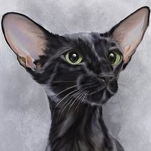 Black oriental cat - digital art . Een project van Digitale tekening van Dorota Korcz - 25.06.2024