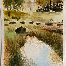 My project for course: Natural Landscapes in Watercolor. Fine Arts, Painting, and Watercolor Painting project by olena_kummer - 06.28.2024