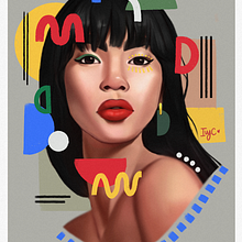 My project for course: Digital Portraits in Procreate with Graphical Elements. Digital Illustration, Portrait Drawing, and Figure Drawing project by byvee - 06.28.2024