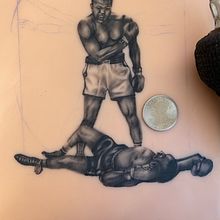 Tattoo Project | Muhammad Ali, Deer, Jackalope. Tattoo Design project by Austin Pickett - 06.28.2024