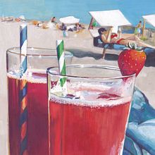 Mon projet du cours : cocktail fraise. Fine Arts, Painting, Color Theor, and Gouache Painting project by seed honey - 06.15.2024