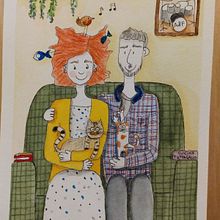 Il mio progetto del corso di Daria Solak: Illustrazione giocosa con acquerello e matite colorate. Traditional illustration, Painting, Watercolor Painting, Portrait Drawing, and Colored Pencil Drawing project by Francesca - 06.29.2024