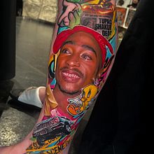 Tupac Shakur. Desenho de tatuagens projeto de Andrea Brusadin - 30.06.2024