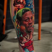 Dennis Rodman. Desenho de tatuagens projeto de Andrea Brusadin - 30.06.2024