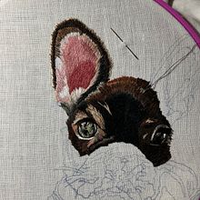 Mi proyecto del curso: Retratos bordados de mascotas: pinta con hilo. Embroider, Naturalistic Illustration, and Textile Design project by VALVANUZ GROSSO VENERO - 07.01.2024