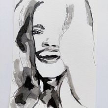 My project for course: Mindful Painting with India Ink. Traditional illustration, Fine Arts, Painting, Pencil Drawing, Portrait Drawing, Artistic Drawing & Ink Illustration project by k_siemiacka - 07.01.2024