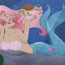 Sereia com tartaruguinha. Projekt z dziedziny Ilustracja c, frowa, Ilustracje dla dzieci i Literatura dziecięca użytkownika warybarross - 27.05.2024