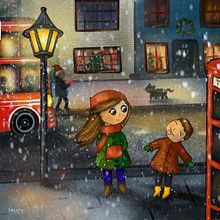 First snowfall  Ein Projekt aus dem Bereich Digitale Illustration von Jodi Murphy - 04.07.2024