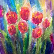 Tulips in watercolor gouache. Un projet de Peinture gouache de wenmariesakamaki - 04.07.2024