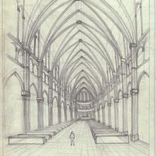 Estudos de desenho arquitetônico - Catedrais, igrejas e galpões . Architectural Illustration, Architecture, and Design project by Nathan Parente - 07.05.2024