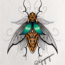 Meu projeto do curso: Design de tatuagem com efeitos dourados no Procreate. Traditional illustration, Digital Illustration, and Tattoo Design project by tyagoirezumi - 07.05.2024