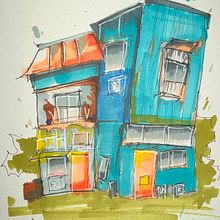 My project for course: Expressive Architectural Sketching with Colored Markers. Projekt z dziedziny Sketching,  R, sunek,  R, sunek architektoniczn, Sketchbook,  R i sunek atramentem użytkownika poonperm.ai.v - 06.07.2024