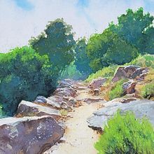 Mon projet du cours : Peinture de paysages réalistes à l'aquarelle. Projekt z dziedziny  Sztuki piękne,  Malarstwo, Sketching, Malowanie akwarelą, Ilustracja naturalist i czna użytkownika Geoffroy Thoorens - 07.07.2024