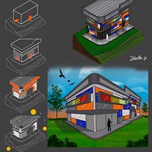 Mi proyecto del curso: Sketching arquitectónico y artístico con Procreate. Projekt z dziedziny  Architektura, Sketching, Ilustracja c, frowa, Architektura c, frowa,  R i sunek architektoniczn użytkownika Hector Zeledon - 03.07.2024